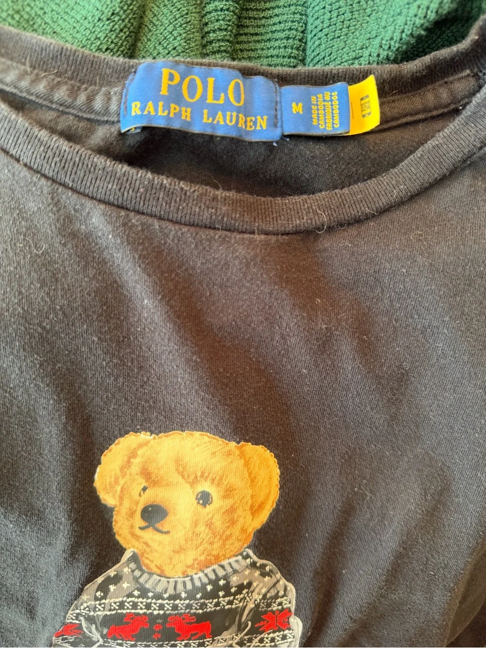 Polo by Ralph Lauren Black Long-Sleeve Tee with Polo Bear Graphic